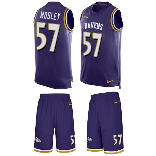 Nike Ravens #57 C.J. Mosley Purple Team Color Men's Stitched NFL Limited Tank Top Suit Jersey - Click Image to Close